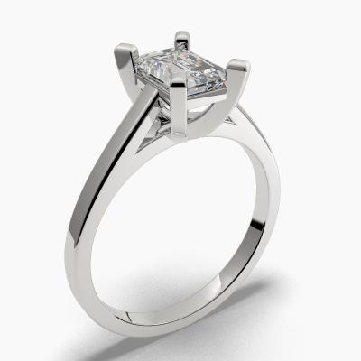 Solitaire Ring with an Emerald-Cut Diamond TN60414