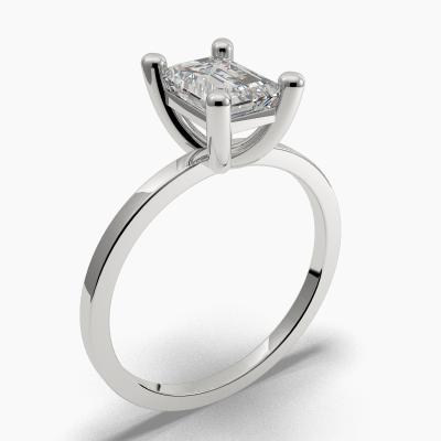 Solitaire Ring with an Emerald-Cut Diamond TN60416
