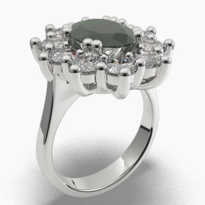 Oval Emerald Engagement Ring TN68214