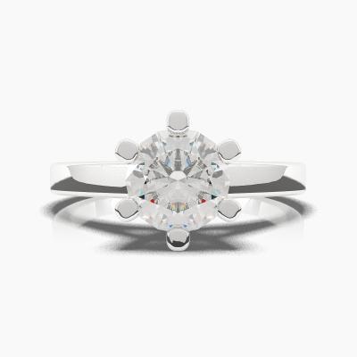 Solitaire Ring with a Brilliant-Cut Diamond TN60151 - Image 2