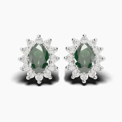 Oval Emerald Earrings TN28456
