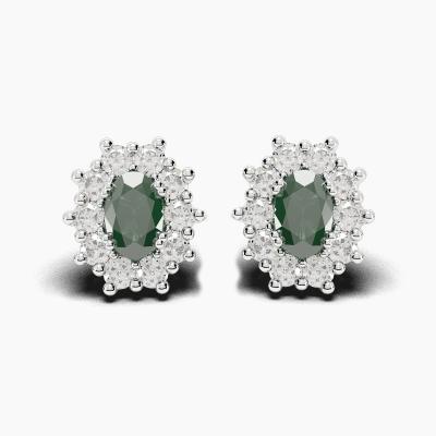 Oval Emerald Earrings TN28444