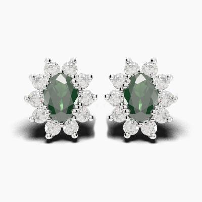 Oval Emerald Earrings TN28459