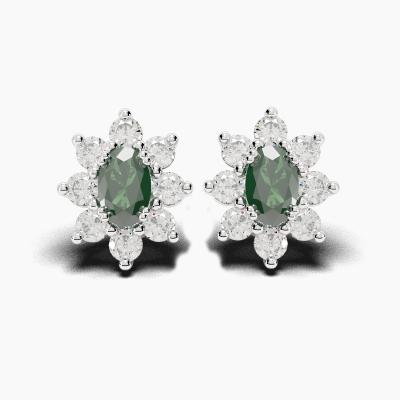 Oval Emerald Earrings TN28447