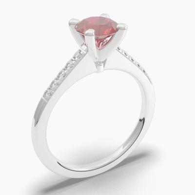 Round Ruby Engagement Ring TN68326