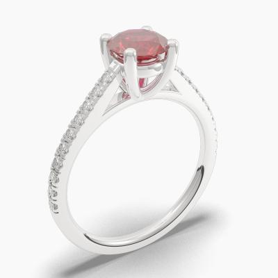 Round Ruby Engagement Ring TN68390
