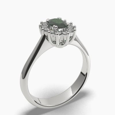 Oval Emerald Engagement Ring TN68301