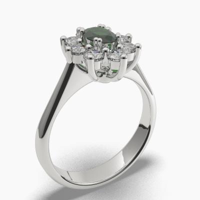 Oval Emerald Engagement Ring TN68289