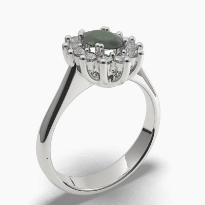 Oval Emerald Engagement Ring TN68280