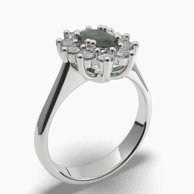 Oval Emerald Engagement Ring TN68277