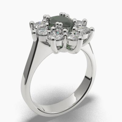 Oval Emerald Engagement Ring TN68274