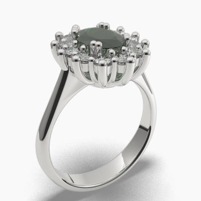 Oval Emerald Engagement Ring TN68262