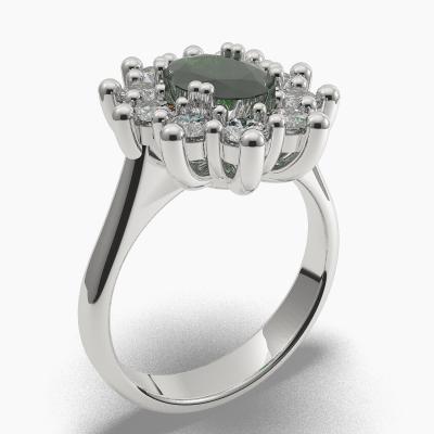 Oval Emerald Engagement Ring TN68259