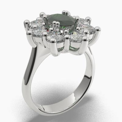 Oval Emerald Engagement Ring TN68256