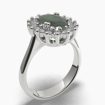 Oval Emerald Engagement Ring TN68247