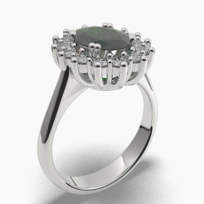 Oval Emerald Engagement Ring TN68244