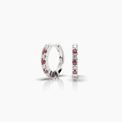 Diamond Rubies Hoop Earrings TN24230