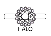 Halo Ring with Diamonds