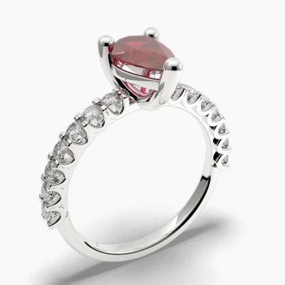 Ruby Pear-Cut Side Stones Diamonds Engagement Ring 636127