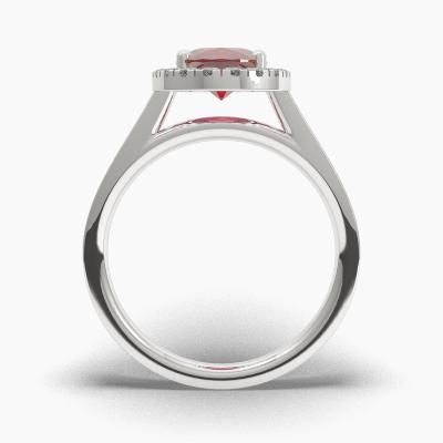 Halo Ruby Engagement Rings TN62561 - Image 4