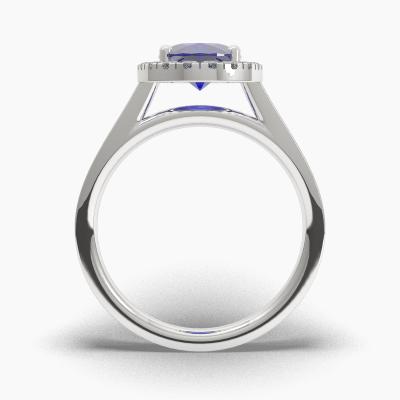 Halo Sapphire Engagement Rings TN62701 - Image 4