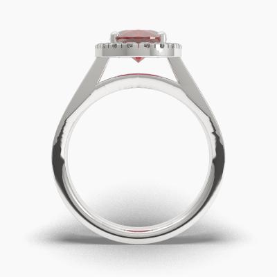 Halo Ruby Engagement Rings TN62562 - Image 3