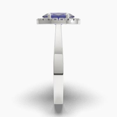 Δαχτυλιδι Halo με Μπλέ Ζαφείρι σε κοπή Oval Cut TN62702 - Image 3