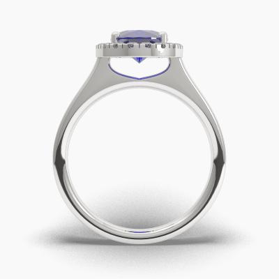 Halo Sapphire Engagement Rings TN62703 - Image 4