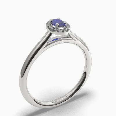 Halo Sapphire Engagement Rings TN62675