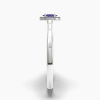 Δαχτυλιδι Halo με Μπλέ Ζαφείρι σε κοπή Oval Cut TN62675 - Image 3
