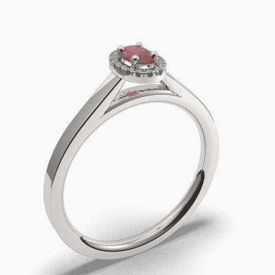 Halo Ruby Engagement Rings TN62536