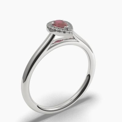Halo Ruby Engagement Rings TN62565
