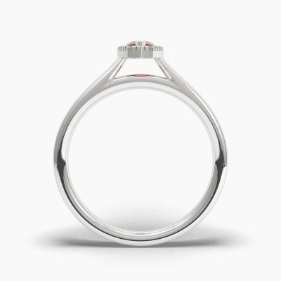 Δαχτυλιδι Halo με Κόκκινο Ρουμπίνι σε κοπή Pear Cut TN62565 - Image 4