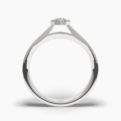Δαχτυλιδι Halo με Σμαράγδι σε κοπή Pear Cut TN62637 - Image 4