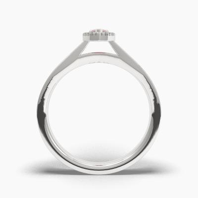 Δαχτυλιδι Halo με Κόκκινο Ρουμπίνι σε κοπή Pear Cut TN62567 - Image 4