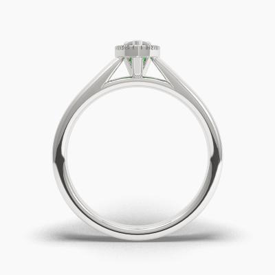 Δαχτυλιδι Halo με Σμαράγδι σε κοπή Pear Cut TN62639 - Image 4