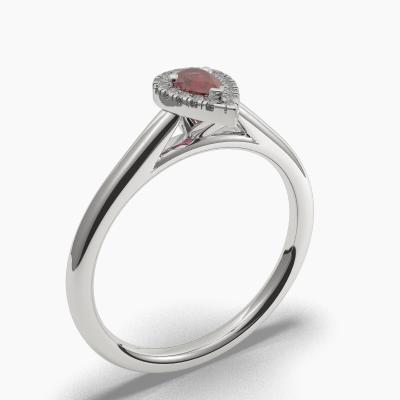 Halo Ruby Engagement Rings TN62569