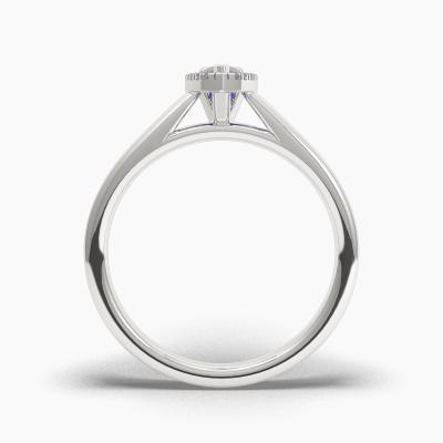 Δαχτυλιδι Halo με Μπλέ Ζαφείρι σε κοπή Pear Cut TN62709 - Image 4