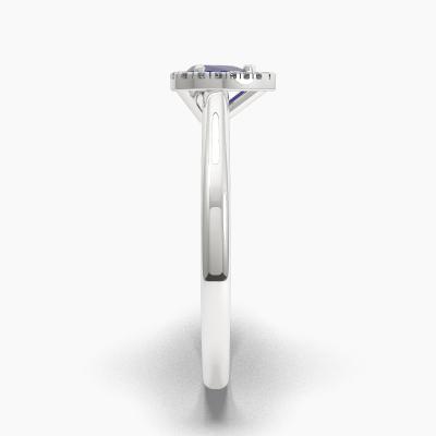 Δαχτυλιδι Halo με Μπλέ Ζαφείρι σε κοπή Pear Cut TN62709 - Image 3