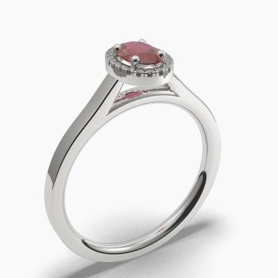 Halo Ruby Engagement Rings TN62541