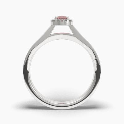 Δαχτυλιδι Halo με Κόκκινο Ρουμπίνι σε κοπή Oval Cut TN62542 - Image 4