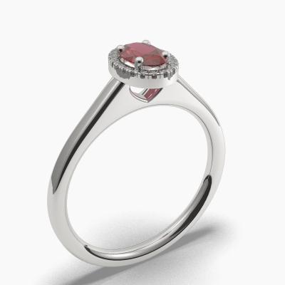 Halo Ruby Engagement Rings TN62543