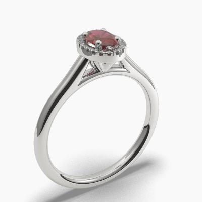 Halo Ruby Engagement Rings TN62544