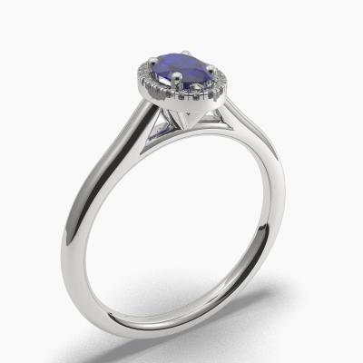 Halo Sapphire Engagement Rings TN62684