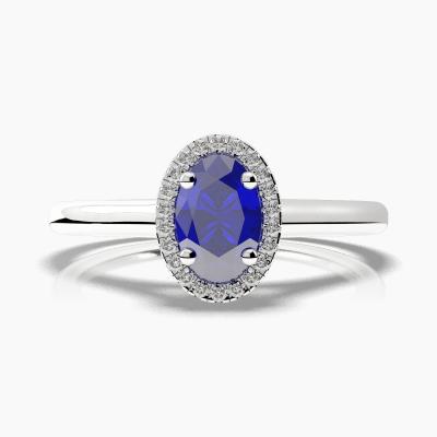 Halo Sapphire Engagement Rings TN62684 - Image 3