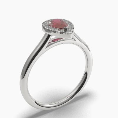 Halo Ruby Engagement Rings TN62570