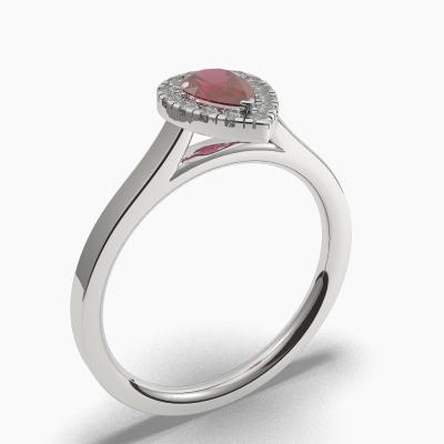 Halo Ruby Engagement Rings TN62571