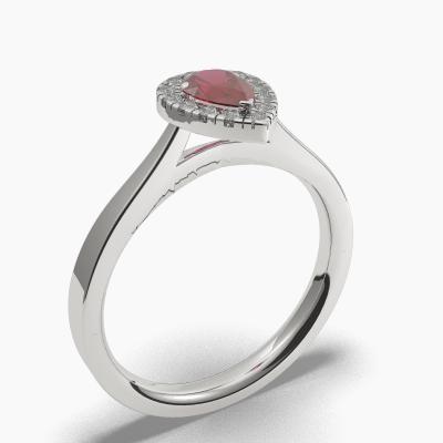 Halo Ruby Engagement Rings TN62572