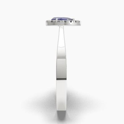Δαχτυλιδι Halo με Μπλέ Ζαφείρι σε κοπή Pear Cut TN62712 - Image 3
