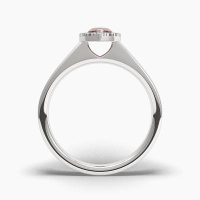 Δαχτυλιδι Halo με Κόκκινο Ρουμπίνι σε κοπή Pear Cut TN62573 - Image 4